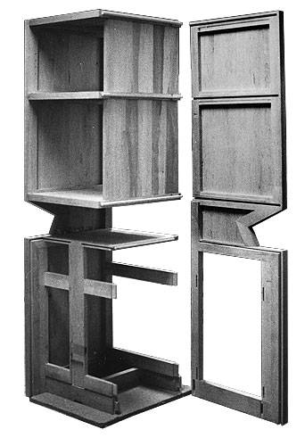 Computerschrank, Bauweise mit Nut und Feder.