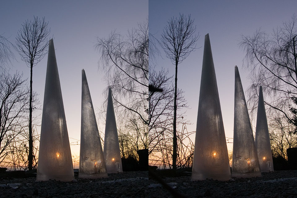 Eislaternen. cross eye 3D stereo, 2009.